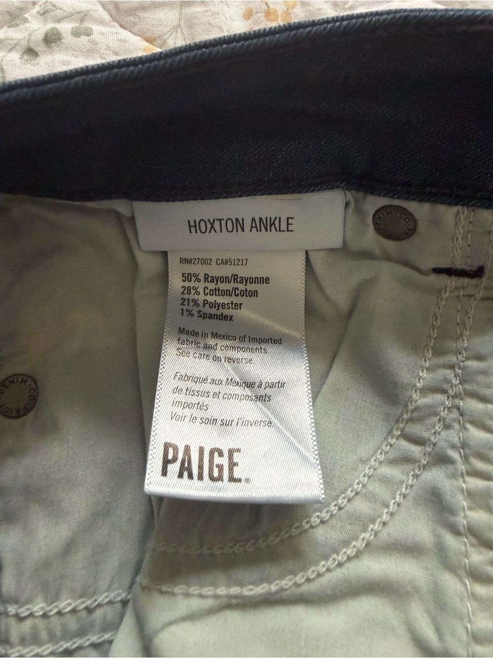 PAIGE Womens Dark Blue Hoxton Ankle Jeans - Picture 3 of 4